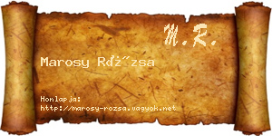 Marosy Rózsa névjegykártya