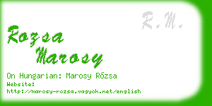 rozsa marosy business card